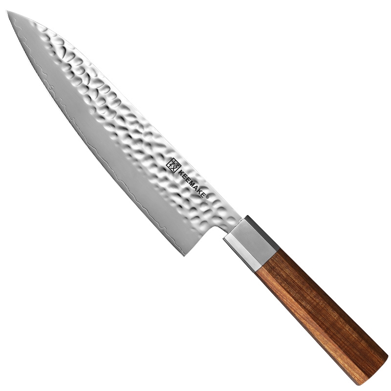 8 Inch High Quality Japanese Chef Knife 3 Layers High Carbon Steel Blade Kitchen Knife with Santos Rosewood Handle
