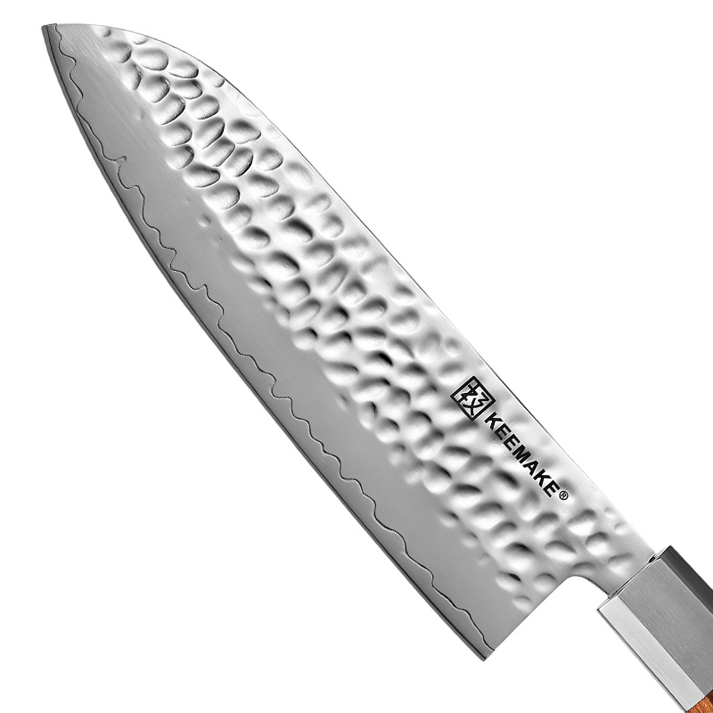 Hammered Janpanese VG10 7 Inch Santoku Knife