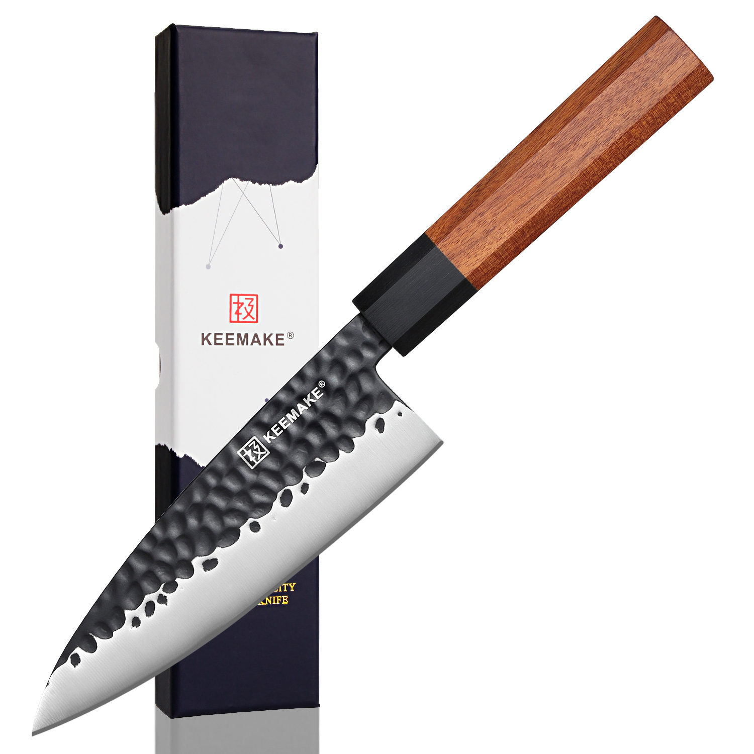 KEEMAKE 6 Inch Premium Deba Knife High Carbon Stainless Steel Kitchen Sashimi Knife With Santos Rosewood Handle