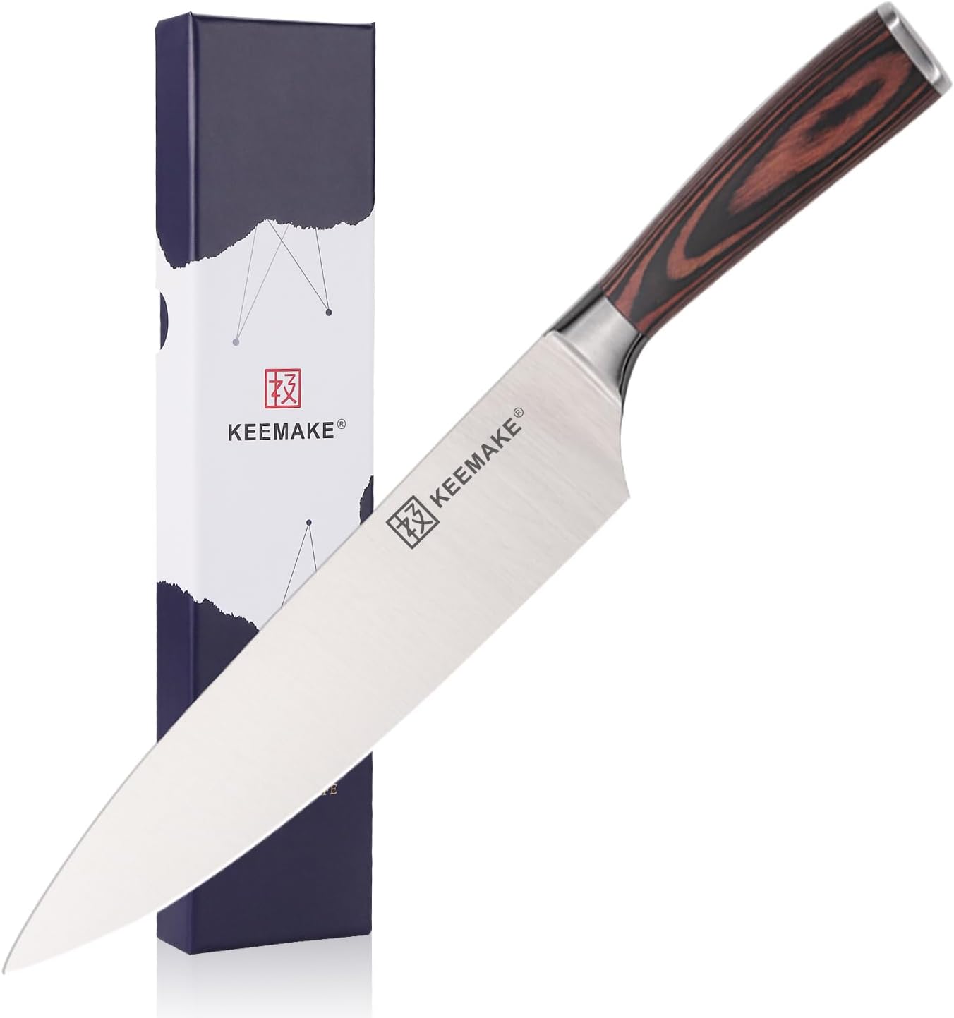 KEEMAKE Chef Knife 8 inch, Japanese Kitchen Knife with German High Carbon Stainless Steel 1.4116 Meat Knife