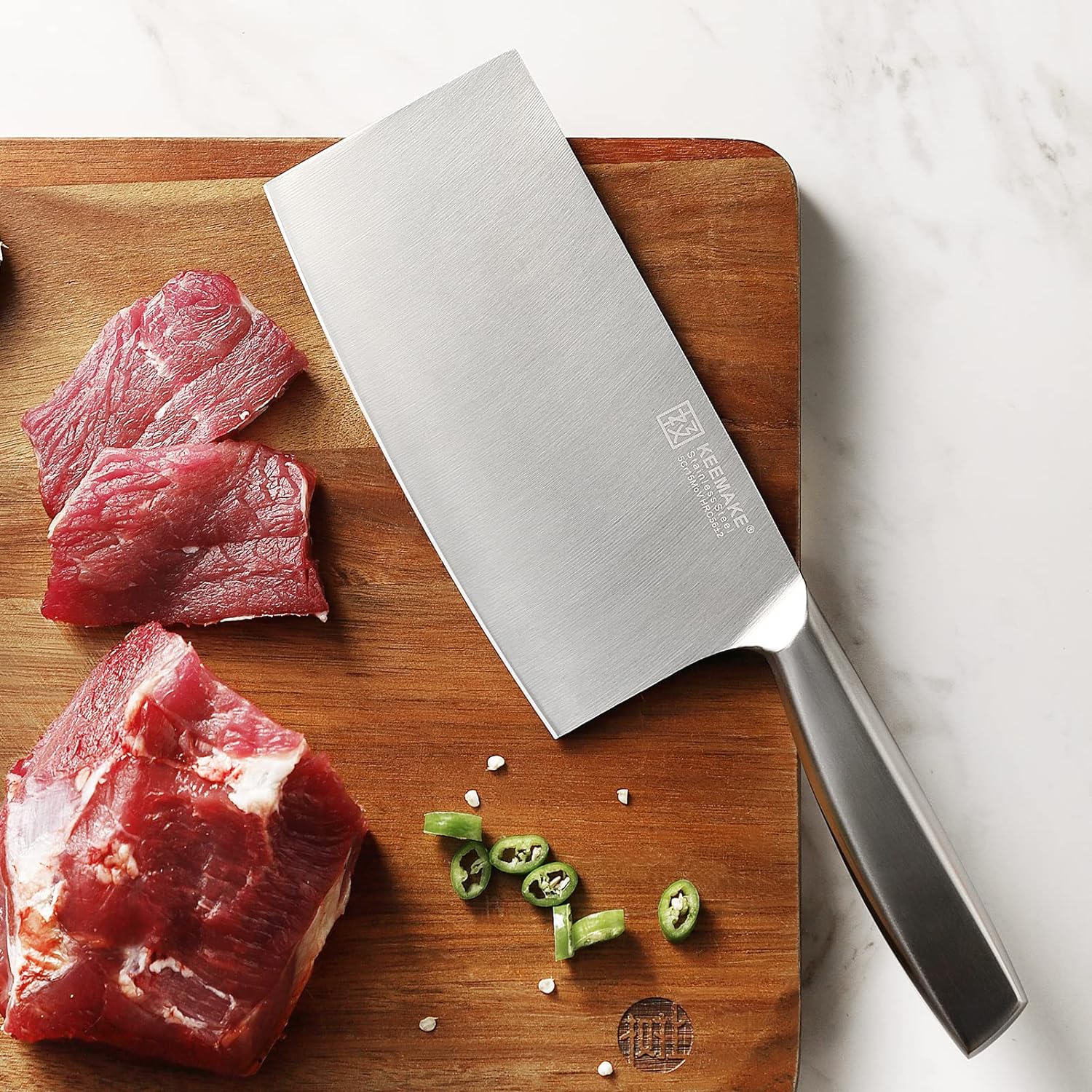 KEEMAKE Chinese Cleaver,  kitchen knife high carbon stainless steel 1.4116 for meat cutting
