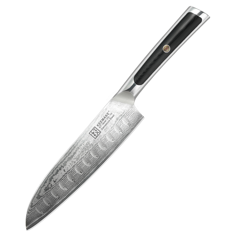 7 Inch Santoku Knife G10 Handle 67 Layers Damascus Steel Kitchen Knife with Gift Box