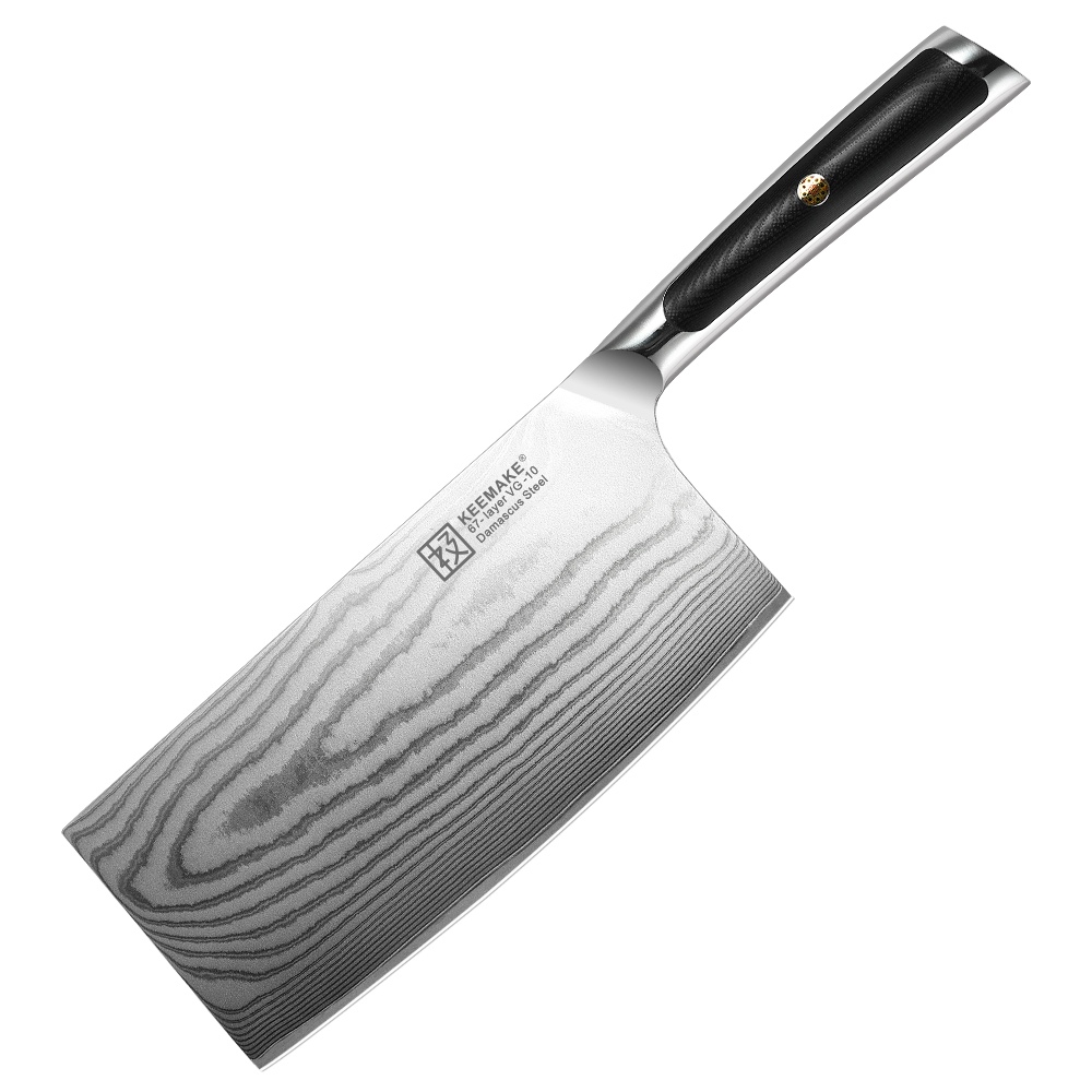 7 Inch Cleaver Knife G10 Handle 67 Layers Damascus Steel Kitchen Knife with Gift Box
